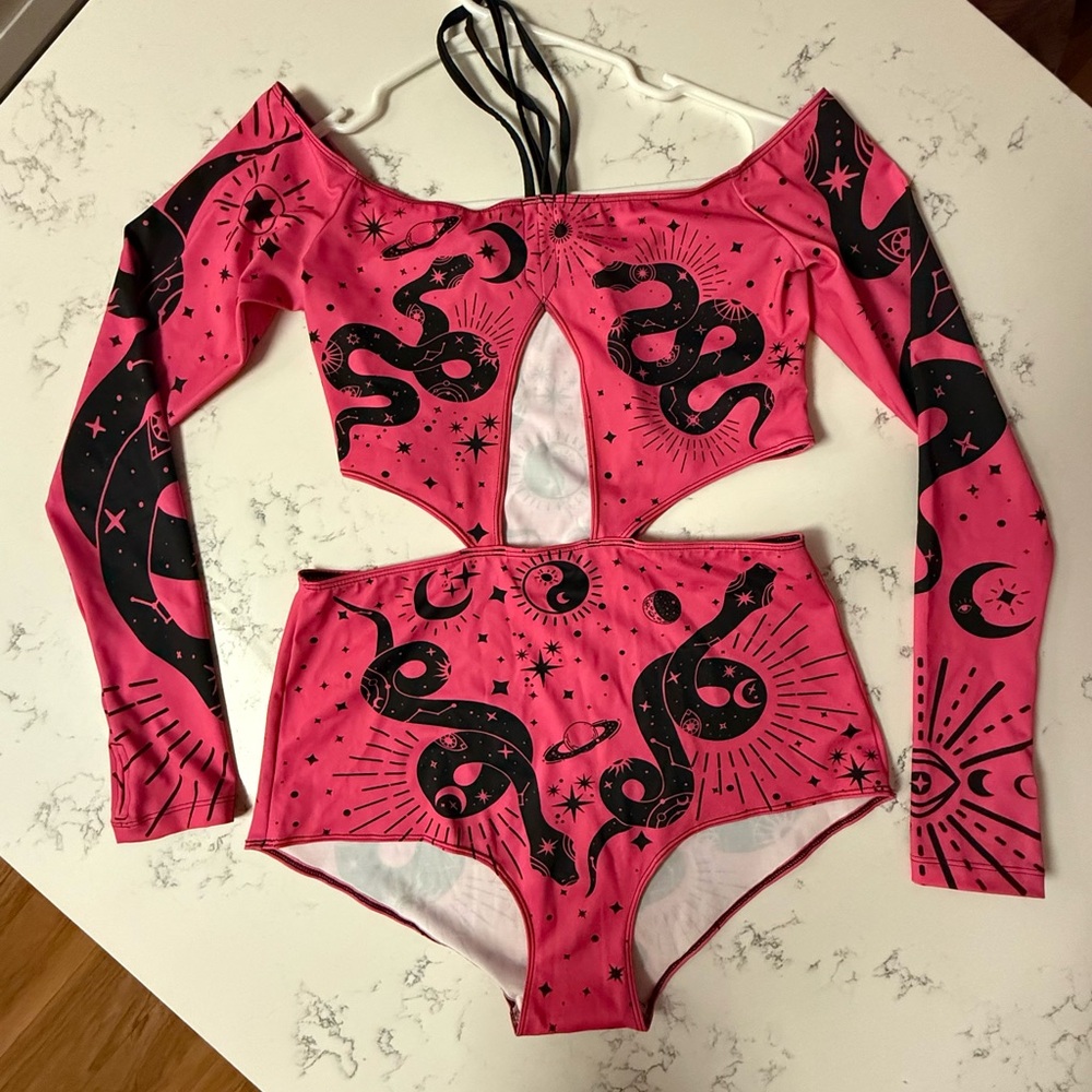Pink Celestial Off-Shoulder Bodysuit